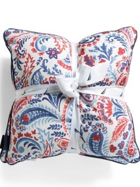 Nautica Red, Blue & White Paisley Indoor/Outdoor Pillow, 2 Pack